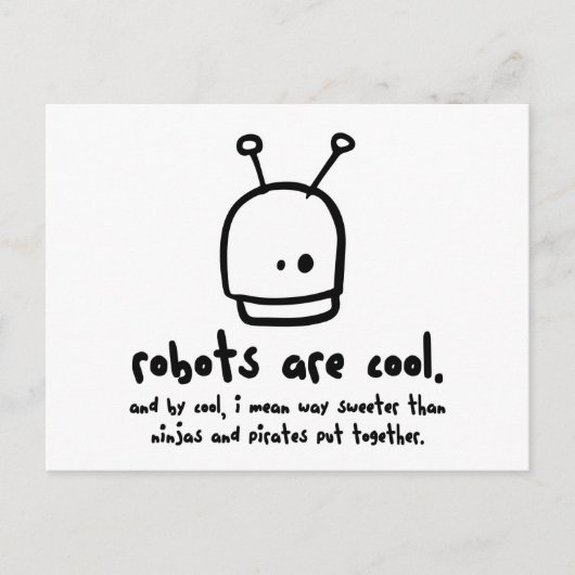robots zijn cool1 briefkaart (Voorkant)