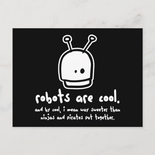 robots zijn cool2 briefkaart (Voorkant)