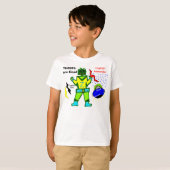 Robots zijn coole kapitein Zacky Blue ruimteschip T-shirt (Voorkant volledig)