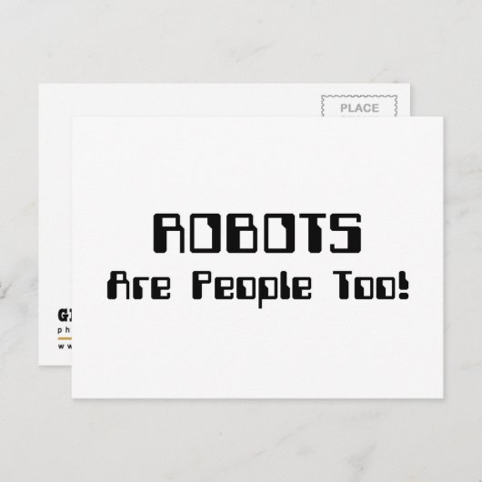 ROBOTS zijn ook mensen! Briefkaart (Voorkant / Achterkant)
