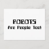 ROBOTS zijn ook mensen! Briefkaart (Voorkant)