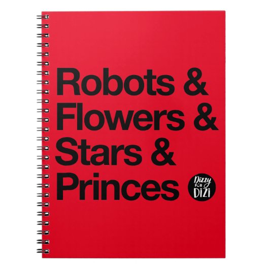 Robots & Zwart Tekst Notitieboek (Voorkant)