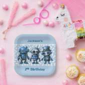 Robotthema 7e verjaardagsfeestje Borden Papieren Bordje (Feest)