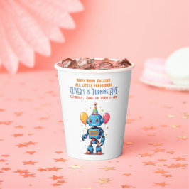 Robotthema met ballonnen waterverf papieren bekers