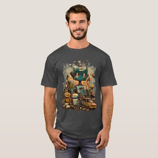 robottijdperk t-shirt (Voorkant volledig)