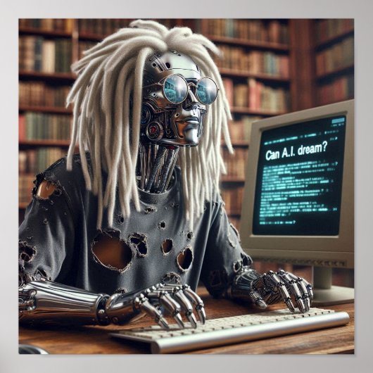 Robottypen op toetsenbord poster (Voorkant)