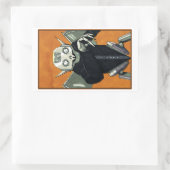 Robotvampier Dracula Monster Rechthoekige Sticker (Tas)