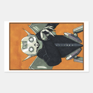 Robotvampier Dracula Monster Rechthoekige Sticker