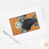 Robotvampier Dracula Monster Rechthoekige Sticker (Envelop)
