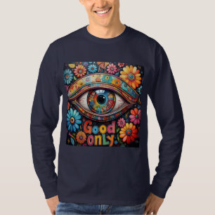 Robotvisie en bloemenharmonie t-shirt