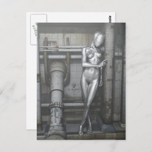 Robotwoman Briefkaart (Voorkant / Achterkant)