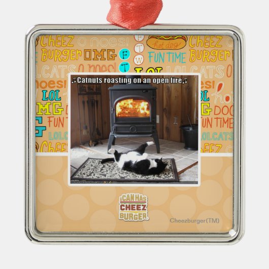 Robranden van noten metalen ornament (Voorkant)