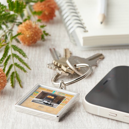 Robranden van noten sleutelhanger (Zijkant)