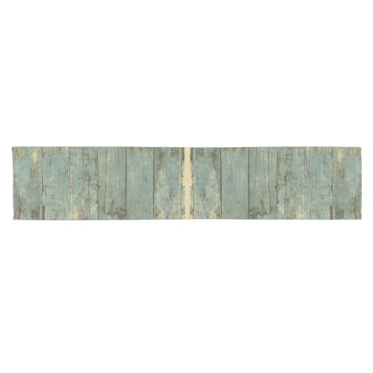 Robuged Blue Planks Lumber Korte Tafelloper (Horizontaal)