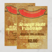 Robuged Sause Sizzle Party Invitation Kaart (Voorkant / Achterkant)