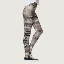 Robuusachtig, SIMPLY BLESSED script op barnwood | Leggings