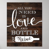 Robuusachtige afbeelding en een FLES VAN WIJN afdr Poster (Voorkant)