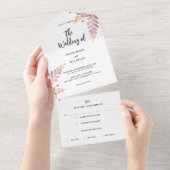 Robuusachtige Floral in één weddenschap All In One Uitnodiging (Afscheurbaar)