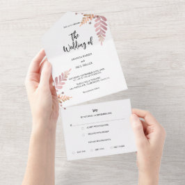 Robuusachtige Floral in één weddenschap All In One Uitnodiging