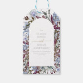 Robuusblauw en pruimelvormig ontwerp cadeaulabel (Voorkant)