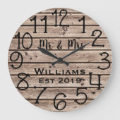 Robuust, aangepast bruin hout grote klok (Voorkant)
