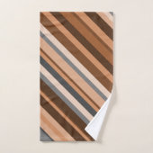 Robuust, aardebruin, beige en grijze strepen bad handdoek (Handdoek)