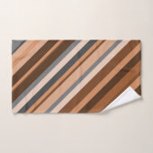 Robuust, aardebruin, beige en grijze strepen bad handdoek (Handdoek)