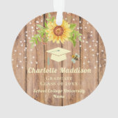 Robuust Afstuderen, klasse Floral Sunflower Ornament (achterkant)