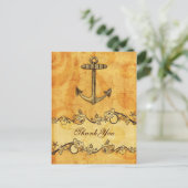 Robuust, , anker, nautisch bedankt briefkaart (Staand voorkant)