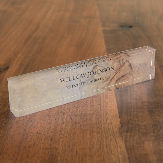 Robuust Antiek  papier - Eenvoudig professioneel Naambordje (Zijkant)