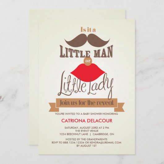 Robuust Baby shower Kaart (Voorkant / Achterkant)