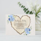 Robuust baby shower voor floreel hartboek informatiekaartje (Staand voorkant)