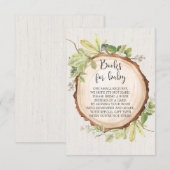 Robuust baby shower voor het aanvragen van boeken, informatiekaartje (Voorkant / Achterkant)