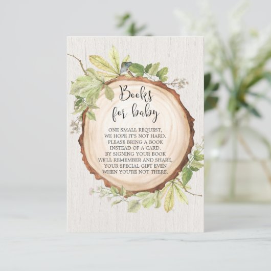 Robuust baby shower voor het aanvragen van boeken, informatiekaartje (Staand voorkant)