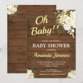 Robuust Baby shower voor neutraal hout Kaart (Voorkant / Achterkant)