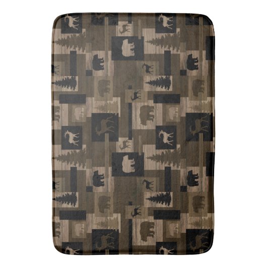 Robuust beer van hout badmat (Voorkant Verticaal)