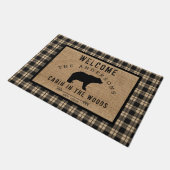 Robuust Beer Welkomstcabine in Bossen Familienaam Deurmat (Schuin)