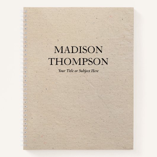 Robuust beige papier - Eenvoudige professionele v Notitieboek (Voorkant)