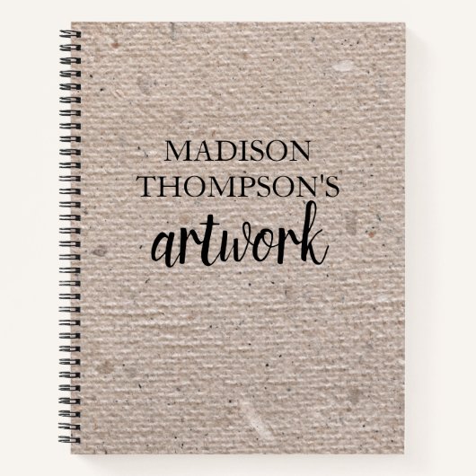 Robuust  beige papieren zakboek notitieboek (Voorkant)