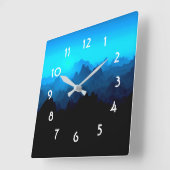 Robuust blauw gebarsten berglandschap vierkante klok (Hoek)