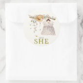 Robuust blauw katoenzaad Geslacht Ronde Sticker (Tas)