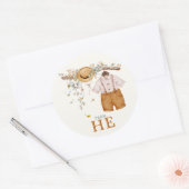 Robuust blauw katoenzaad Geslacht Ronde Sticker (Envelop)