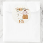 Robuust blauw katoenzaad Geslacht Ronde Sticker (Tas)