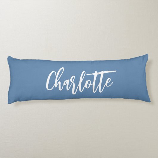 Robuust blauw naamscript lichaamskussen (Achterkant)