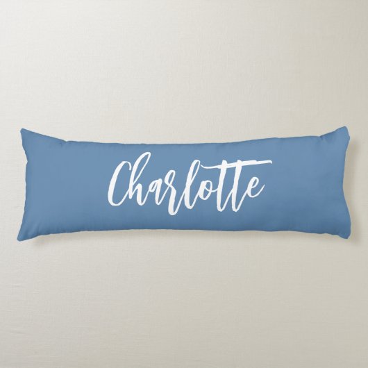 Robuust blauw naamscript lichaamskussen (Voorkant)