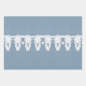 Robuust Blauw Western Bull Skull Pattern Inpakpapier Vel (Voorkant)