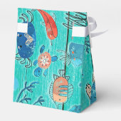 Robuust Blauwgroen hout en onder het Zee Friends W Bedankdoosjes (Achterkant)