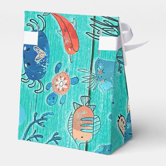 Robuust Blauwgroen hout en onder het Zee Friends W Bedankdoosjes (Achterkant)