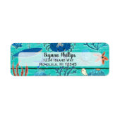 Robuust Blauwgroen hout en onder het Zee Friends W Etiket (Voorkant)