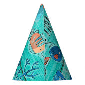 Robuust Blauwgroen hout en onder het Zee Friends W Feesthoedjes (Achterkant)